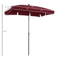 thumbnail image 3 of Outsunny Parasol Rectangulaire de Patio 6,5 X 4 Pi en Aluminium, Inclinable et Ajustable, Parasol de Jardin, Pare-Soleil, Auvent Extérieur, Rouge Vin, 3 of 9