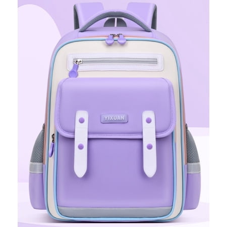 Girls Backpack School Bag for Students Kids Book Bag with Multiple Pockets Splash-proof Children s Backpack(16.5inch Purple)