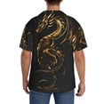 thumbnail image 3 of Honeii Golden Dragon Tattoo Art for Men's Short-Sleeved Button-Up Collared Shirt Featuring A Pocket, Perfect for Beach Vacations, And Travel Adventures.-XX-Large, 3 of 5