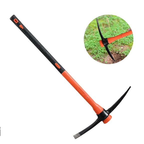 FENHRTVM Pickaxe for Digging Nin-Slip Plastic Handle,35 Inch Sharp Double Sides 5.5LB Garden Axe