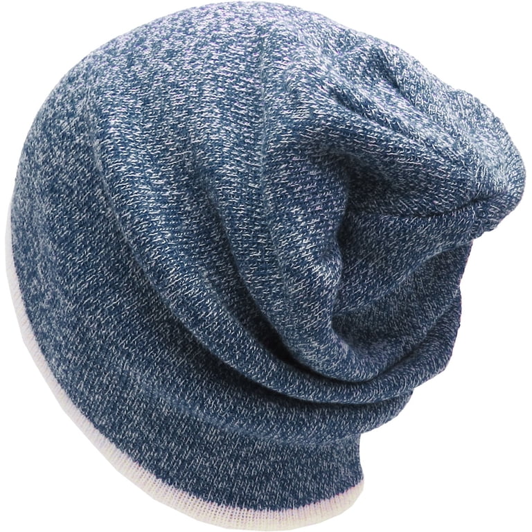 Heather Navy Slouchy Beanie Skull Cap Hat Winter Ski  display picture 3