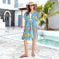 thumbnail image 5 of Beach Vacation Clothes Kimono Cardigan Loose Swimsuit Cover Up for Women Happy Fish on Sea M, 5 of 6