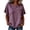 Purple, variant on Women's Spring New Round Neck Short Sleeve Top Plain Cotton and Linen Shirt Casual Loose Tit Blouse Summer Essentials Tops for Women
