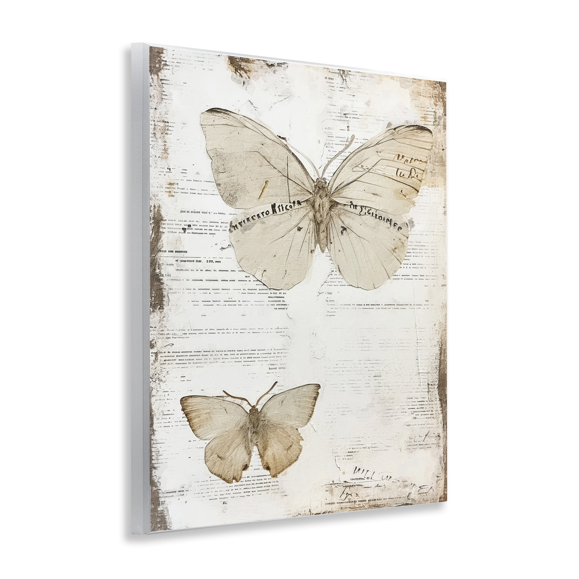 Stupell Industries Butterfly Journal Collage Animals Painting Unframed Art Print Wall Art, 11 x 14