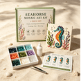 thumbnail image 4 of Kids Seahorse Mosaic Craft Kit, Marine Life Themed DIY Art Set, Parent-Child Handmade Activity Kit for Ages 6+, 4 of 6