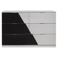thumbnail image 6 of Camilla Queen 6 Pc Bedroom Set made with Engineered Wood in White & Black, 6 of 13