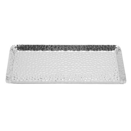 

25x11cm Towel Hammered Trays Stainless Steel Multi Purpose Dishwasher Safe Dessert Tray Plate for Home Restaurant