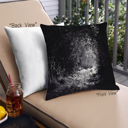 Ahgly Company Color Focus Black Outdoor Throw Pillow, 18 inch by 18 inch