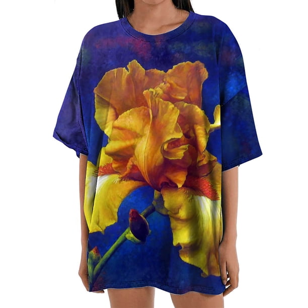 Blusa informal de manga corta con estampado de flores y mangas cortas para mujer Fridja gope3058