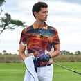 thumbnail image 3 of Balery Cultural Silhouette Journey Camisa Polo de Hombre con Estampado, de Manga Corta y Tejido Medio, Camisa Tipo Golf Polo-Small, 3 of 6