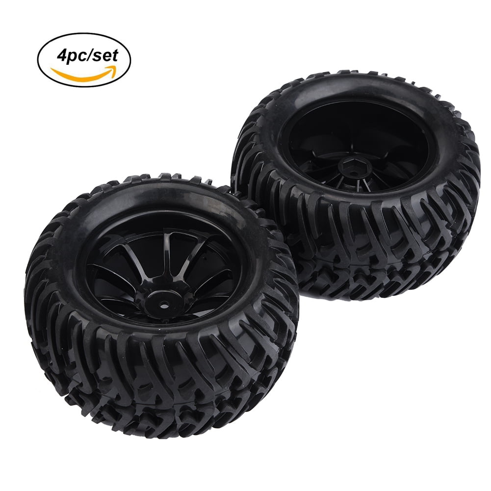 7 Holes 4Pcs Tires Y-Shaped Tyre Pattern Rubber with Hubs for 1/10 Scale RC Truck Car