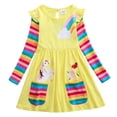 thumbnail image 1 of AAMILIFE Unicorn Robe d'Automne à Manches Longues pour Filles Nouvelle Robe en Coton Brodée pour Enfants Robe à Fleurs Col Rond, 1 of 8