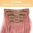 thumbnail image 2 of Extensiones de cabello MSBELLE de 20 cm de largo, onduladas, sintéticas, 200 g, 4 unidades, 2 of 6