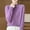 Purple, variant on Amidoa Long Sleeve Sweater Tops for Women Cozy Blue Fleece Lightweight Soft Solid Sweaters Women's Cardigans L