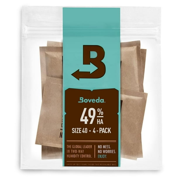 Paquetes de control de humedad Boveda, tamaño 40, 49% HA, paquete de 4