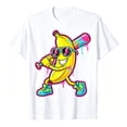 thumbnail image 3 of Toddler Kids Bananas Baseball Shirts Banana Graphic Tee Team Fan T-Shirt Game Day Short Sleeve Top #04 White 12-13 Years, 3 of 5