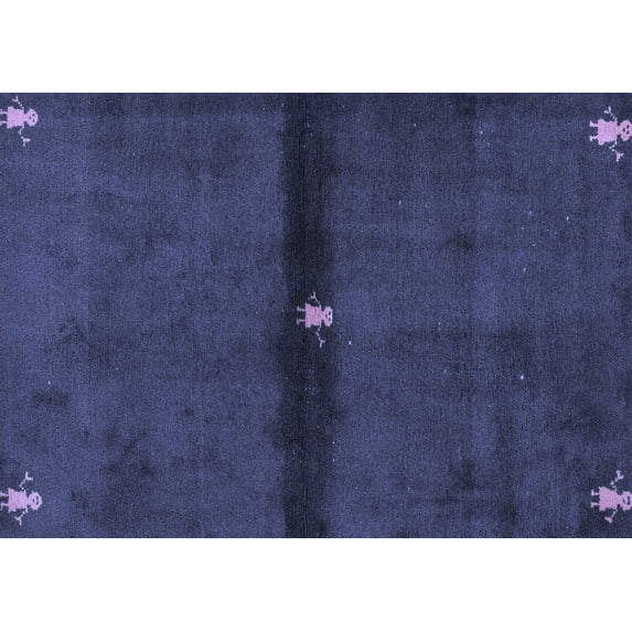 Ahgly Company Machine Washable Indoor Rectangle Abstract Blue Modern Area Rugs, 5' x 7'