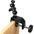 thumbnail image 1 of Camera Clamp Mount Double Ballhead Table Magic Arm Monitor Desk Mount Bracket with Super Clamp with 1/4" and 3/8" Thread for DSLR Camera Rig, LCD Monitor, LED Flash Lights, 1 of 8