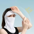 thumbnail image 4 of Gorro con visera de seda transpirable con protección UV para montar al aire libre blanco, 4 of 8