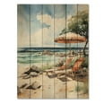 thumbnail image 3 of Designart "Photographed Beach Chairs III" Nautical & Beach Print on Natural Pine Wood, 3 of 5