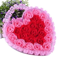 Steadline 24 Piece Rose Scented Soap Gift Set Romantic Valentine's Day Present for Her with Heart Shaped Packaging Unique Wedding Favor for Anniversary Birthday Party