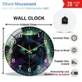 thumbnail image 3 of Round Glass Wall Clock,  Neon Purple Black Cat Hallo-ween Round Metal  Glass Wall Clock for Homes, Bars, Offices, Man Caves, Garages, And Living Rooms. Also Makes A Great Gift., 3 of 8