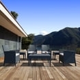 thumbnail image 5 of Luxury Commercial Living 7-Piece Gray Patio Casual Seating Set with Sunbrella White Cushion 36", 5 of 9