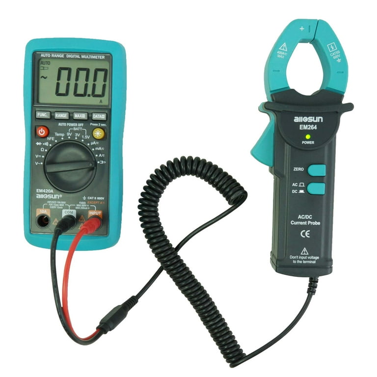 Allosun Digital Clamp Meter,AC/DC Amp Clamp Meter Multimeter Clamp Voltage  Tester EM264 