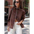 thumbnail image 1 of Otoño mujer recortado sólido elegante abrigo de cuello alto nuevo abrigos casuales de un solo pecho mujeres de manga larga prendas de vestir exteriores sueltas, 1 of 5