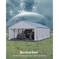 thumbnail image 2 of All-Weather Enclosed Steel Carport Garage – 20x30 FT Vertical Roof Shelter for Multiple Vehicles – Outdoor Storage for Full-Size Pickup Trucks, Boats, Tractors – Size: 20x30FT, 2 of 6