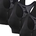 thumbnail image 4 of Sentmoon Everyday Bra Comfort Bras for Women 4 Pack Front Zipper Sports Bra Underwire Support Breathable Soft Stretch Back Gather Design Secure Fit Workout Running Gym Active Bra for Training, 4 of 5
