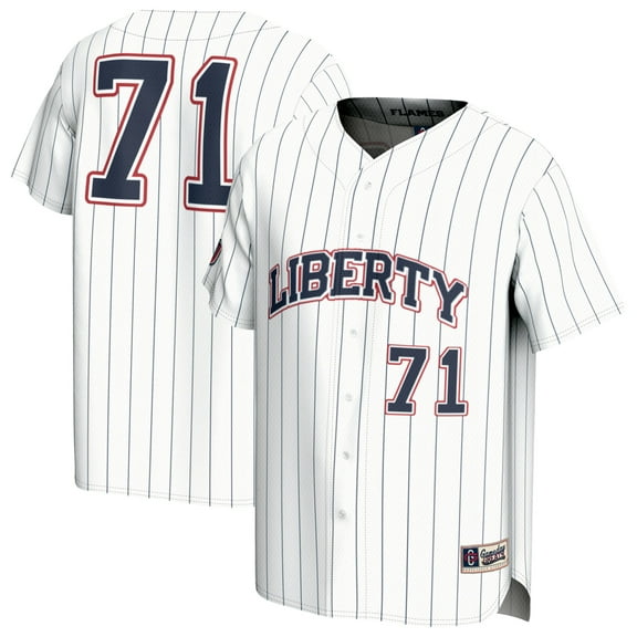 Adult GameDay Greats #71 White Liberty Flames Lightweight Collegiate Baseball Fashion Jersey