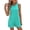 Turquoise, variant on Women's Sleeveless Crew Neck Romper with Pockets Casual Loose Summer Short Jumpsuit