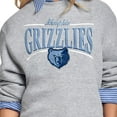 thumbnail image 3 of Women's Starter Gray Memphis Grizzlies Arch Stripe Fleece Crewneck Sweatshirt, 3 of 3