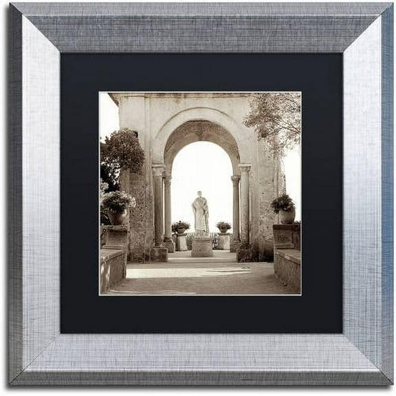 Trademark Fine Art "Giardini Italiano VIII" Canvas Art by Alan Blaustein, Black Matte, Silver Frame
