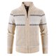 thumbnail image 1 of Abrigo de suéter para hombre más suéter de punto suelto de terciopelo cárdigan estampado informal Fridja BV0+2681, 1 of 8