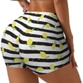 thumbnail image 2 of Wukai Lemon_1 Print Pack Biker Shorts for Women Yoga Workout Gym Running Scrunch Active Shorts-Small, 2 of 8