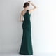 thumbnail image 4 of Vestido de satén ajustado de un solo hombro, largo, adelgazante, con cola de pez, para cenas de celebridades, para exhibiciones de modelos de autos de bodas, 4 of 5