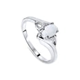 thumbnail image 4 of 3/8ct Oval Opal Diamond Ring 14K White Gold, 4 of 4