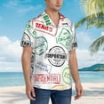 thumbnail image 3 of Kll Men'S Hawaiian Shirt Short Sleeve Button Down Beach Shirts-Stamp Set Collection, 3 of 7