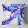 thumbnail image 2 of Designart Fractal Bright Blue Flower - Floral Throw Pillow - 18x18, 2 of 5