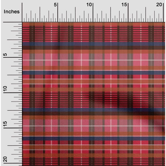 oneOone Cotton Poplin Fabric Madras Check Print Fabric By Yard 56 Inch Wide