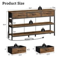 thumbnail image 3 of Aufeile 55" Console Table for Entryway, Fabric Sofa Table with 3 Drawers, Outlet and Open Shelves, Entryway Table for Couch, Hallway, Foyer, Living Room, Brown, 3 of 7