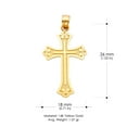 thumbnail image 3 of 14K Yellow Gold Cross Pendant with 1.4mm Flat Open Wheat Chain Chain Necklace - 22", 3 of 4