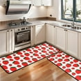 thumbnail image 3 of Kitchen Rugs Sets Of 2,Red Strawberry Plants Fruit Green Leaf White Pattern Anti Fatigue Kitchen Mat Rugs Non Slip Washable,Decorative Kitchen Floor Mats for Kitchen,Sink,Laundry,17"x47"+17"x47", 3 of 5