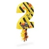 Number 2 Pull String Pinata for Construction Birthday Party Supplies, Decorations (Small, 16.5 x 12 x 3 In)