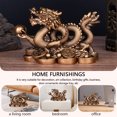thumbnail image 3 of 2024 Feng Shui Dragón Estatua Resina Atraer Riqueza Modelo para El (S Marrón Oscuro), 3 of 9