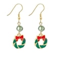 thumbnail image 1 of Fiudx Cristal, Elegante, Modal y Gota, Cómodo y Inoxidable, Ideal Como Regalo Navideño, Joyería Festiva para Mujer, Ideal para Fiestas Navideñas, Incluye 1 Par., 1 of 1