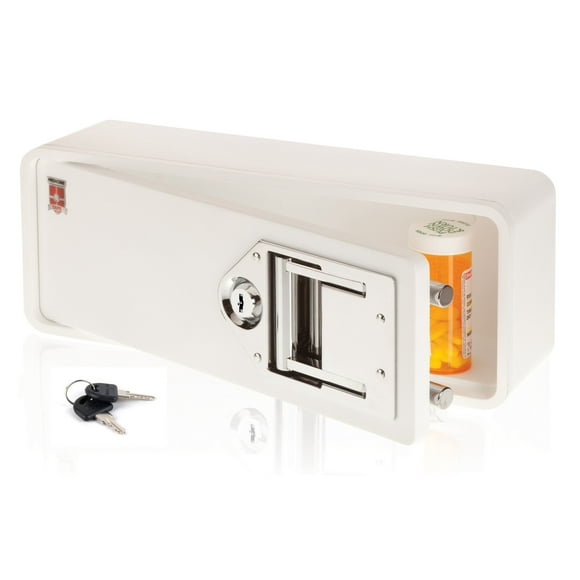 MEDICINE RX SAFE Medicine Safe-Standard Key, White 38 Inch