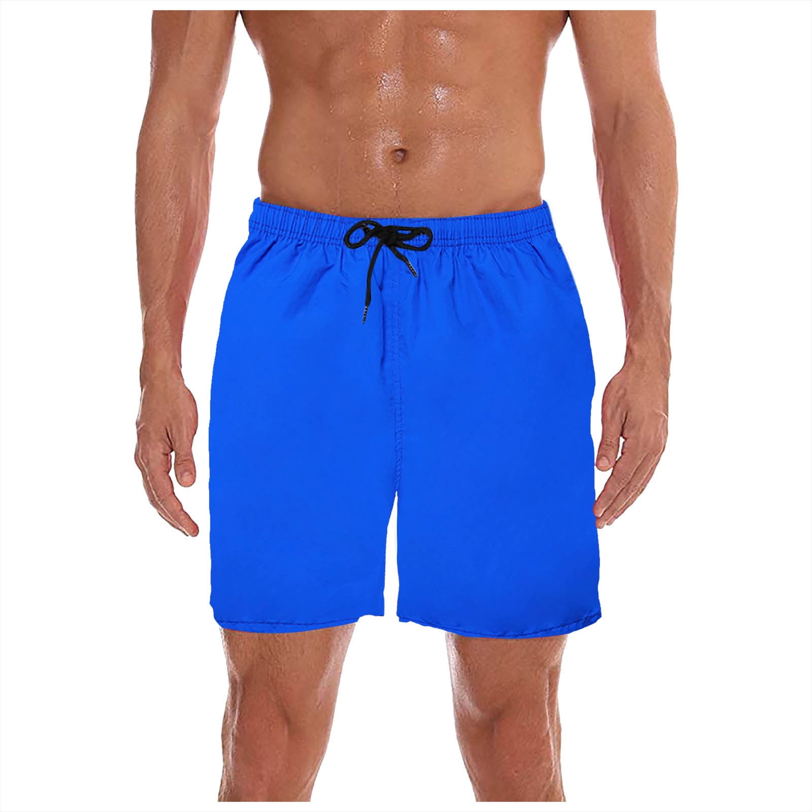 Jpgif Men's Tasron Quick Dry Waterproof Plain Color Straight Beach Shorts Speedos